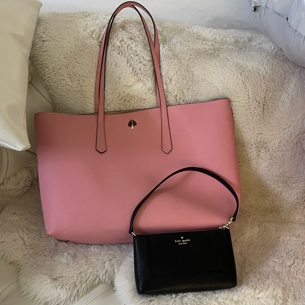 Large Kate Spade Tote Pink and Black Hand Bag